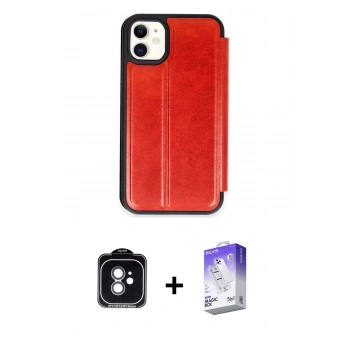 MARSİLYAN™- iPhone 11 Kılıf Zirve Yansıma Serisi - Siyah Bilvis 5in1 3D Magic Cam Ekran Koruyucu + PVD Metal Kamera Lens - YL