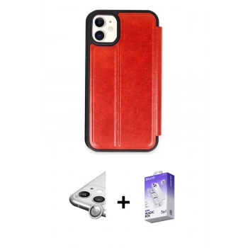 MARSİLYAN™- iPhone 11 Kılıf Zirve Yansıma Serisi - Siyah Bilvis 5in1 3D Magic Cam Ekran Koruyucu + Raze Metal Kamera Lens - GS