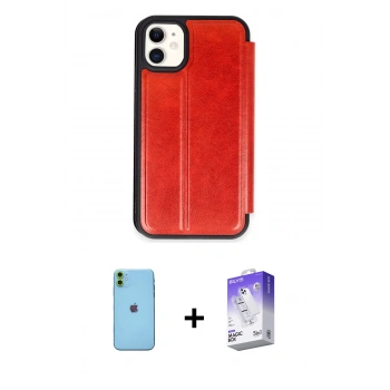 MARSİLYAN™- iPhone 11 Kılıf Zirve Yansıma Serisi - Siyah Bilvis 5in1 3D Magic Cam Ekran Koruyucu + Neon Fosforlu Kamera Lens - YL