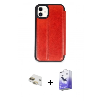 MARSİLYAN™- iPhone 11 Kılıf Zirve Yansıma Serisi - Siyah Bilvis 5in1 5D Magic Hayalet Cam Ekran Koruyucu + Pers Alüminyum Kamera Lens - GD