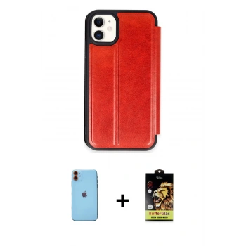 MARSİLYAN™- iPhone 11 Kılıf Zirve Yansıma Serisi - Siyah Buffer Cam Ekran Koruyucu + Neon Fosforlu Kamera Lens - TU