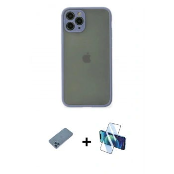 MARSİLYAN™- iPhone 11 Pro Kılıf Ahenk Çizgi Serisi - Siyah 3D Antistatik Seramik Nano Ekran Koruyucu + Shine Kamera Lens Koruma Cam - MI