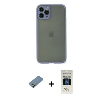 MARSİLYAN™- iPhone 11 Pro Kılıf Ahenk Çizgi Serisi - Siyah 5D Hayalet Cam Ekran Koruyucu + Shine Kamera Lens Koruma Cam - GI