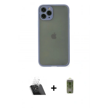 MARSİLYAN™- iPhone 11 Pro Kılıf Ahenk Çizgi Serisi - Siyah Joko Magic 5D Hayalet Cam + Kamera Lens Koruma Cam - SF