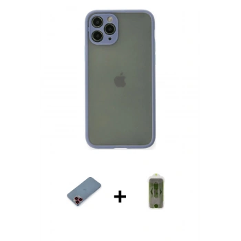 MARSİLYAN™- iPhone 11 Pro Kılıf Ahenk Çizgi Serisi - Siyah Joko Magic 5D Hayalet Cam + Metal Kamera Lens Koruma Cam - KI