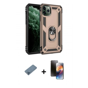 MARSİLYAN™- iPhone 11 Pro Kılıf Ahenk Klasik Koleksiyonu - Siyah 3D Antistatik Mat Seramik Nano Ekran Koruyucu + Shine Kamera Lens Koruma Cam - MI