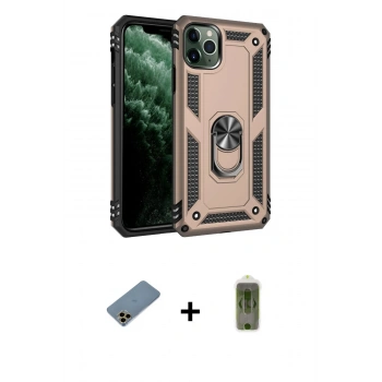 MARSİLYAN™- iPhone 11 Pro Kılıf Ahenk Klasik Koleksiyonu - Siyah Joko Magic 5D Hayalet Cam + Shine Kamera Lens Koruma Cam - GD