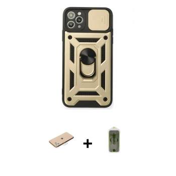 MARSİLYAN™- iPhone 11 Pro Kılıf Ahenk Klasik - Siyah Joko Magic 5D Hayalet Cam + Renkli Kamera Lens Koruma Cam - MI