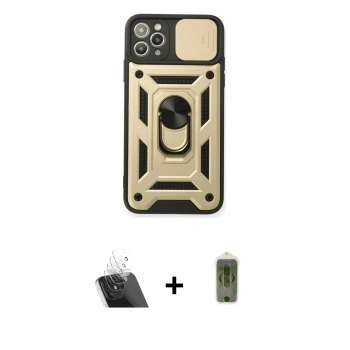 MARSİLYAN™- iPhone 11 Pro Kılıf Ahenk Klasik - Siyah Joko Magic 5D Hayalet Cam + Kamera Lens Koruma Cam - SF