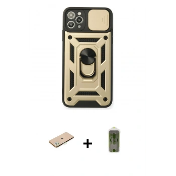 MARSİLYAN™- iPhone 11 Pro Kılıf Ahenk Klasik - Siyah Joko Magic 5D Hayalet Cam + Renkli Kamera Lens Koruma Cam - YL