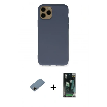 MARSİLYAN™- iPhone 11 Pro Kılıf Ahenk Serisi - Şeffaf 360 Full Body Arka Koruyucu + Shine Kamera Lens Koruma Cam - GI