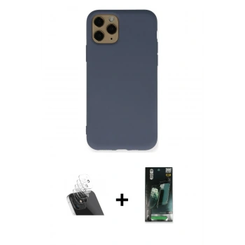 MARSİLYAN™- iPhone 11 Pro Kılıf Ahenk Serisi - Şeffaf 360 Full Body Arka Koruyucu + Kamera Lens Koruma Cam - SF