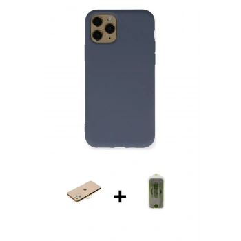 MARSİLYAN™- iPhone 11 Pro Kılıf Ahenk Serisi - Siyah Joko Magic 5D Hayalet Cam + Renkli Kamera Lens Koruma Cam - SI