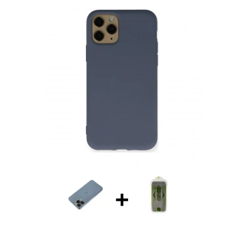 MARSİLYAN™- iPhone 11 Pro Kılıf Ahenk Serisi - Siyah Joko Magic 5D Hayalet Cam + Shine Kamera Lens Koruma Cam - SH