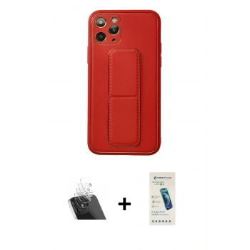 MARSİLYAN™- iPhone 11 Pro Kılıf Akış Doku - Şeffaf Pasifik Cam Ekran Koruyucu + Kamera Lens Koruma Cam - SF