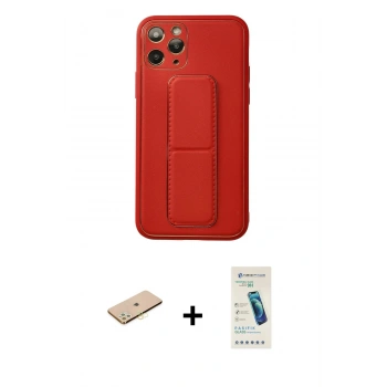 MARSİLYAN™- iPhone 11 Pro Kılıf Akış Doku - Şeffaf Pasifik Cam Ekran Koruyucu + Renkli Kamera Lens Koruma Cam - PE