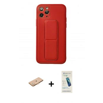 MARSİLYAN™- iPhone 11 Pro Kılıf Akış Doku - Şeffaf Pasifik Cam Ekran Koruyucu + Renkli Kamera Lens Koruma Cam - TU