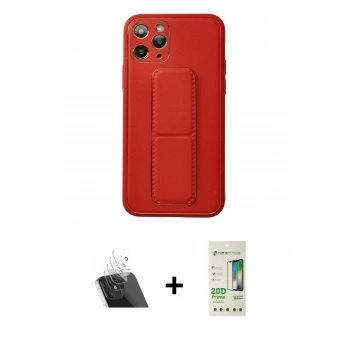 MARSİLYAN™- iPhone 11 Pro Kılıf Akış Doku - Siyah 20D Premium Cam Ekran Koruyucu + Kamera Lens Koruma Cam - SF