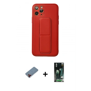 MARSİLYAN™- iPhone 11 Pro Kılıf Akış Doku - Siyah 360 Mat Full Body Arka Koruyucu + Metal Kamera Lens Koruma Cam - KI
