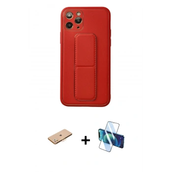 MARSİLYAN™- iPhone 11 Pro Kılıf Akış Doku - Siyah 3D Antistatik Cam Ekran Koruyucu + Renkli Kamera Lens Koruma Cam - TU