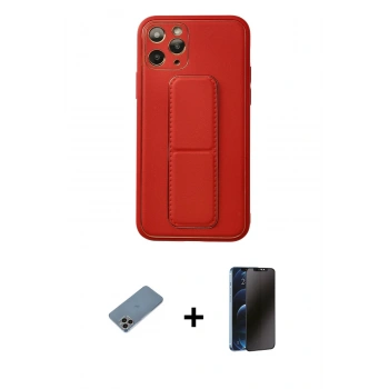 MARSİLYAN™- iPhone 11 Pro Kılıf Akış Doku - Siyah 3D Antistatik Hayalet Cam Ekran Koruyucu + Shine Kamera Lens Koruma Cam - GI