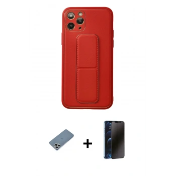 MARSİLYAN™- iPhone 11 Pro Kılıf Akış Doku - Siyah 3D Antistatik Hayalet Cam Ekran Koruyucu + Shine Kamera Lens Koruma Cam - GS