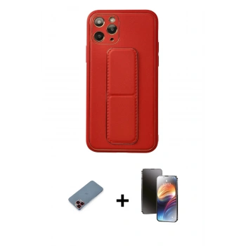 MARSİLYAN™- iPhone 11 Pro Kılıf Akış Doku - Siyah 3D Antistatik Mat Seramik Nano Ekran Koruyucu + Metal Kamera Lens Koruma Cam - KI
