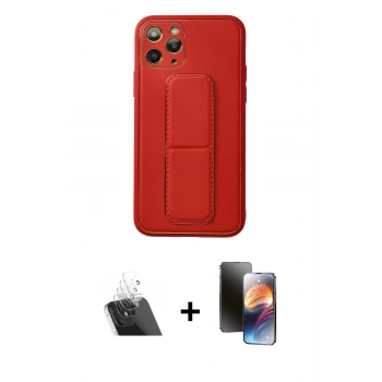 MARSİLYAN™- iPhone 11 Pro Kılıf Akış Doku - Siyah 3D Antistatik Mat Seramik Nano Ekran Koruyucu + Kamera Lens Koruma Cam - SF