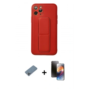 MARSİLYAN™- iPhone 11 Pro Kılıf Akış Doku - Siyah 3D Antistatik Mat Seramik Nano Ekran Koruyucu + Shine Kamera Lens Koruma Cam - SABE