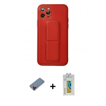 MARSİLYAN™- iPhone 11 Pro Kılıf Akış Doku - Siyah Polymer Nano Ekran Koruyucu + Metal Kamera Lens Koruma Cam - KI