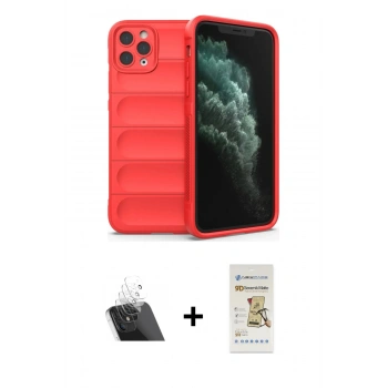 MARSİLYAN™- iPhone 11 Pro Kılıf Atlas Koleksiyonu - Siyah Mat Seramik Nano Ekran Koruyucu + Kamera Lens Koruma Cam - SF