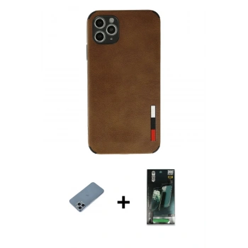 MARSİLYAN™- iPhone 11 Pro Kılıf Doruk Asil Koleksiyonu - Şeffaf 360 Full Body Arka Koruyucu + Shine Kamera Lens Koruma Cam - SABE