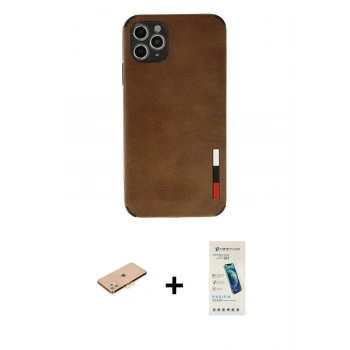 MARSİLYAN™- iPhone 11 Pro Kılıf Doruk Asil Koleksiyonu - Şeffaf Pasifik Cam Ekran Koruyucu + Renkli Kamera Lens Koruma Cam - TU