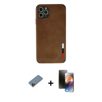 MARSİLYAN™- iPhone 11 Pro Kılıf Doruk Asil Koleksiyonu - Siyah 3D Antistatik Mat Seramik Nano Ekran Koruyucu + Shine Kamera Lens Koruma Cam - GD