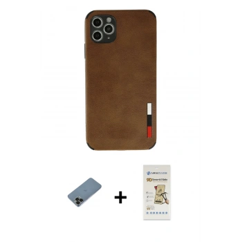 MARSİLYAN™- iPhone 11 Pro Kılıf Doruk Asil Koleksiyonu - Siyah Mat Seramik Nano Ekran Koruyucu + Shine Kamera Lens Koruma Cam - SH