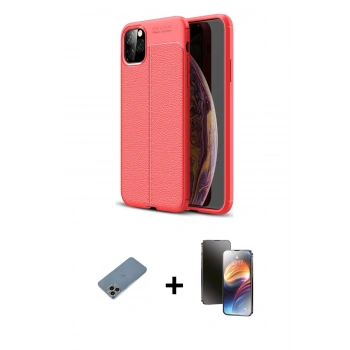 MARSİLYAN™- iPhone 11 Pro Kılıf Doruk Klasik Özel Seri - Siyah 3D Antistatik Mat Seramik Nano Ekran Koruyucu + Shine Kamera Lens Koruma Cam - GI