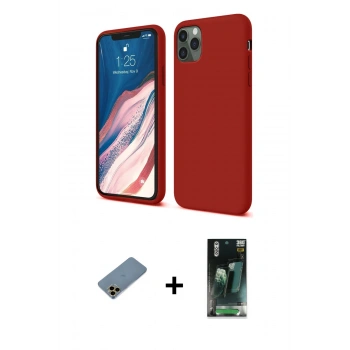 MARSİLYAN™- iPhone 11 Pro Kılıf Kozmos Yansıma Özel Seri - Şeffaf 360 Full Body Arka Koruyucu + Shine Kamera Lens Koruma Cam - GD