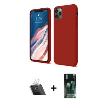 MARSİLYAN™- iPhone 11 Pro Kılıf Kozmos Yansıma Özel Seri - Şeffaf 360 Full Body Arka Koruyucu + Kamera Lens Koruma Cam - SF