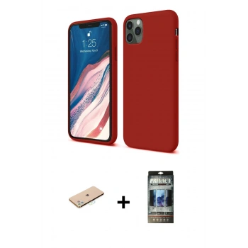 MARSİLYAN™- iPhone 11 Pro Kılıf Kozmos Yansıma Özel Seri - Siyah 34D Hayalet Izgaralı Cam + Renkli Kamera Lens Koruma Cam - MI