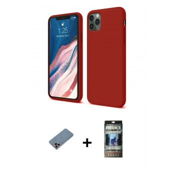 MARSİLYAN™- iPhone 11 Pro Kılıf Kozmos Yansıma Özel Seri - Siyah 34D Hayalet Izgaralı Cam + Shine Kamera Lens Koruma Cam - PE