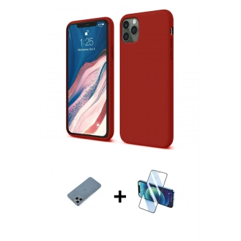 MARSİLYAN™- iPhone 11 Pro Kılıf Kozmos Yansıma Özel Seri - Siyah 3D Antistatik Cam Ekran Koruyucu + Shine Kamera Lens Koruma Cam - SABE