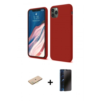 MARSİLYAN™- iPhone 11 Pro Kılıf Kozmos Yansıma Özel Seri - Siyah 3D Antistatik Hayalet Cam Ekran Koruyucu + Renkli Kamera Lens Koruma Cam - SI