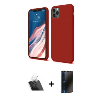 MARSİLYAN™- iPhone 11 Pro Kılıf Kozmos Yansıma Özel Seri - Siyah 3D Antistatik Hayalet Cam Ekran Koruyucu + Kamera Lens Koruma Cam - SF