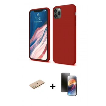 MARSİLYAN™- iPhone 11 Pro Kılıf Kozmos Yansıma Özel Seri - Siyah 3D Antistatik Mat Seramik Nano Ekran Koruyucu + Renkli Kamera Lens Koruma Cam - SI