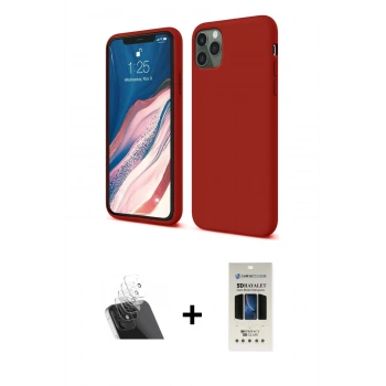 MARSİLYAN™- iPhone 11 Pro Kılıf Kozmos Yansıma Özel Seri - Siyah 5D Hayalet Cam Ekran Koruyucu + Kamera Lens Koruma Cam - SF