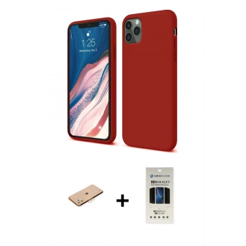 MARSİLYAN™- iPhone 11 Pro Kılıf Kozmos Yansıma Özel Seri - Siyah 5D Hayalet Cam Ekran Koruyucu + Renkli Kamera Lens Koruma Cam - TU