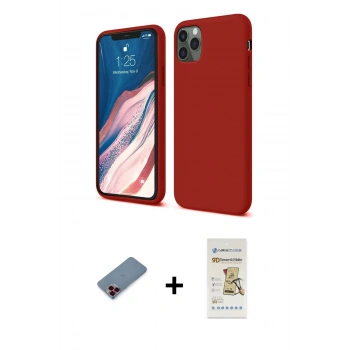 MARSİLYAN™- iPhone 11 Pro Kılıf Kozmos Yansıma Özel Seri - Siyah Mat Seramik Nano Ekran Koruyucu + Metal Kamera Lens Koruma Cam - KI