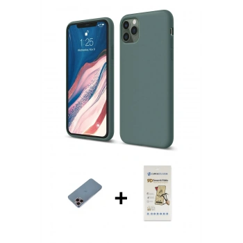 MARSİLYAN™- iPhone 11 Pro Kılıf Kozmos Yansıma Özel Seri - Siyah Mat Seramik Nano Ekran Koruyucu + Shine Kamera Lens Koruma Cam - PE