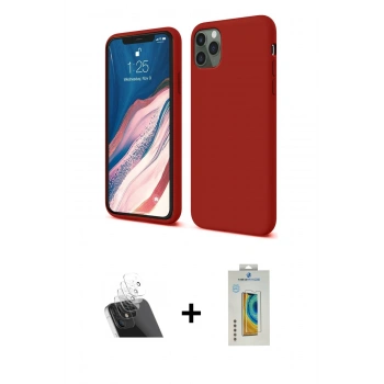 MARSİLYAN™- iPhone 11 Pro Kılıf Kozmos Yansıma Özel Seri - Siyah Polymer Nano Ekran Koruyucu + Kamera Lens Koruma Cam - SF