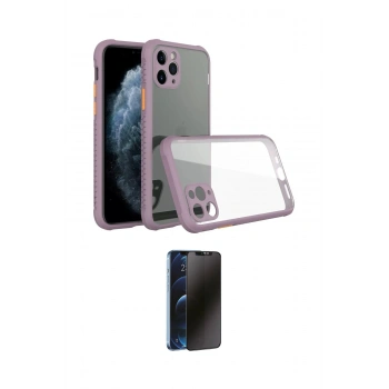 MARSİLYAN™- iPhone 11 Pro Kılıf Nova Asil Özel Seri - Siyah 3D Antistatik Hayalet Cam Ekran Koruyucu